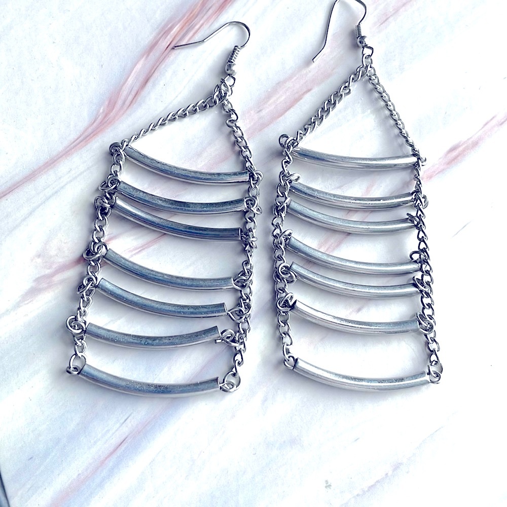 Silver tone earrings